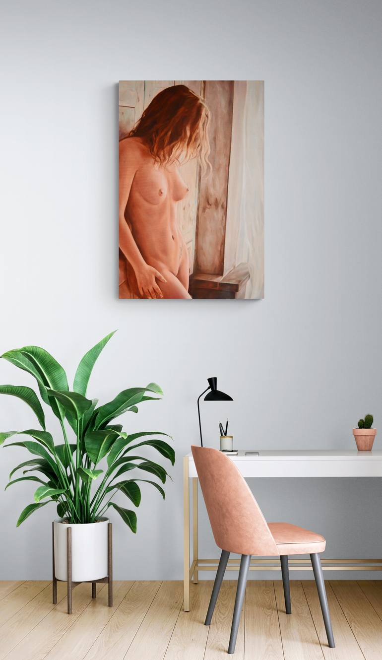 Original Figurative Nude Painting by Istvan Cene Gal