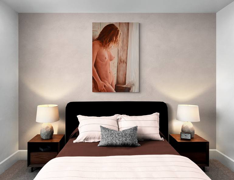 Original Figurative Nude Painting by Istvan Cene Gal