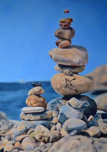 Original Realism Beach Paintings by Istvan Cene gal