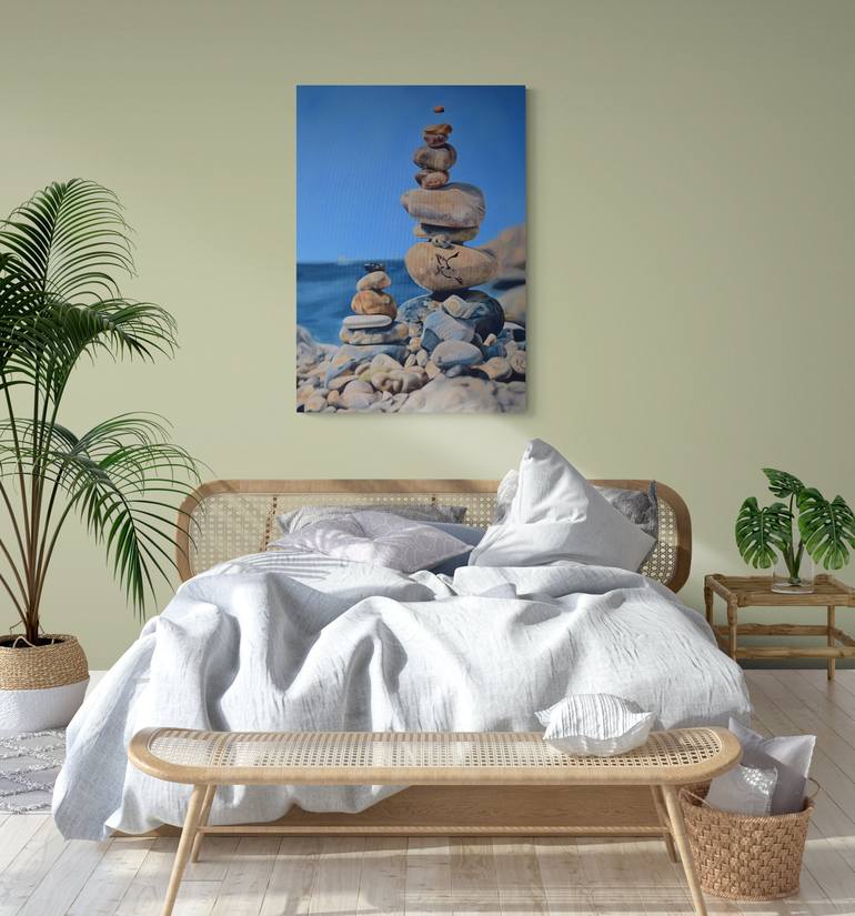 Original Realism Beach Painting by Istvan Cene gal