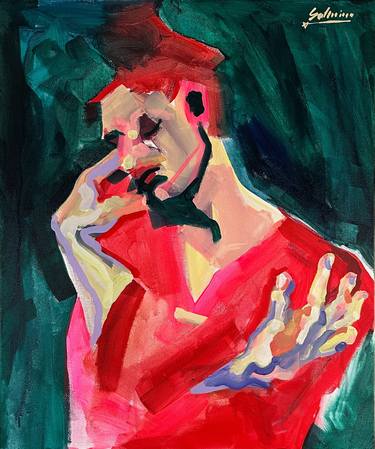SELF-CARE JOURNEY - abstract expressive portrait of woman thumb