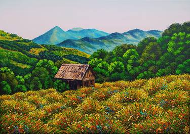 Original Color Field Painting Landscape Painting by Volodymyr Vatslav 