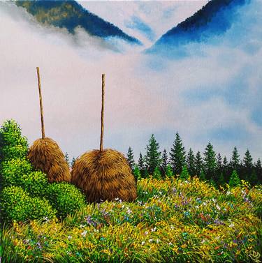 Original Folk Landscape Painting by Volodymyr Vatslav 
