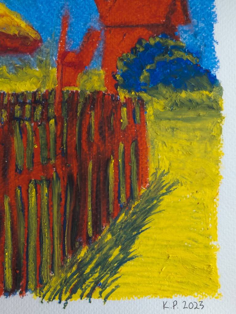 Original Fauvism Rural life Drawing by Katherine Pieniazek