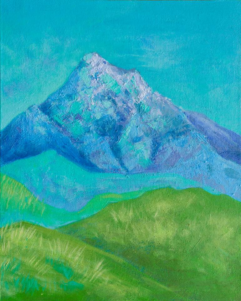 Original Abstract Mountain Painting by Katherine Pieniazek