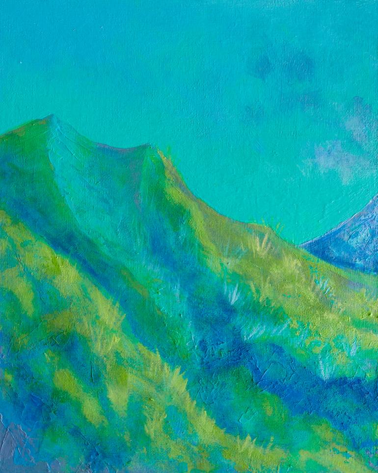 Original Abstract Mountain Painting by Katherine Pieniazek