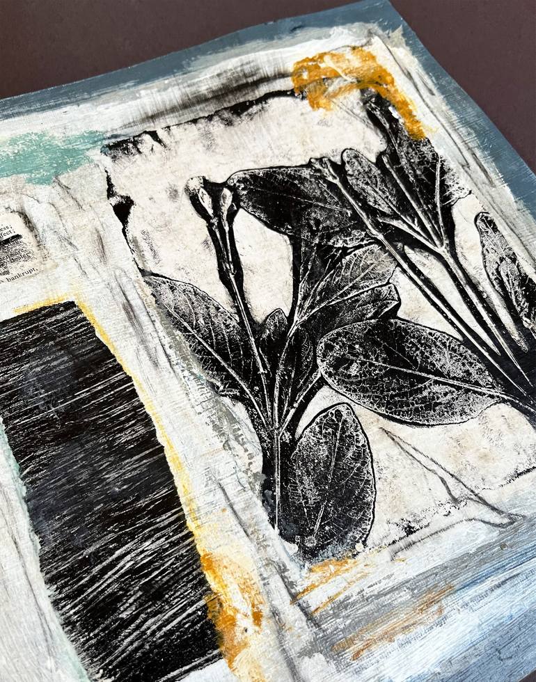 Original Abstract Botanic Mixed Media by Michele Spurza