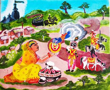 Original Abstract Expressionism Classical mythology Paintings by KISHORE BISHOI