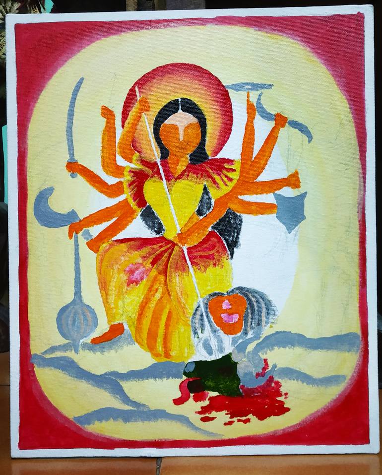 Original Abstract Expressionism Classical mythology Painting by Kishore Bishoi