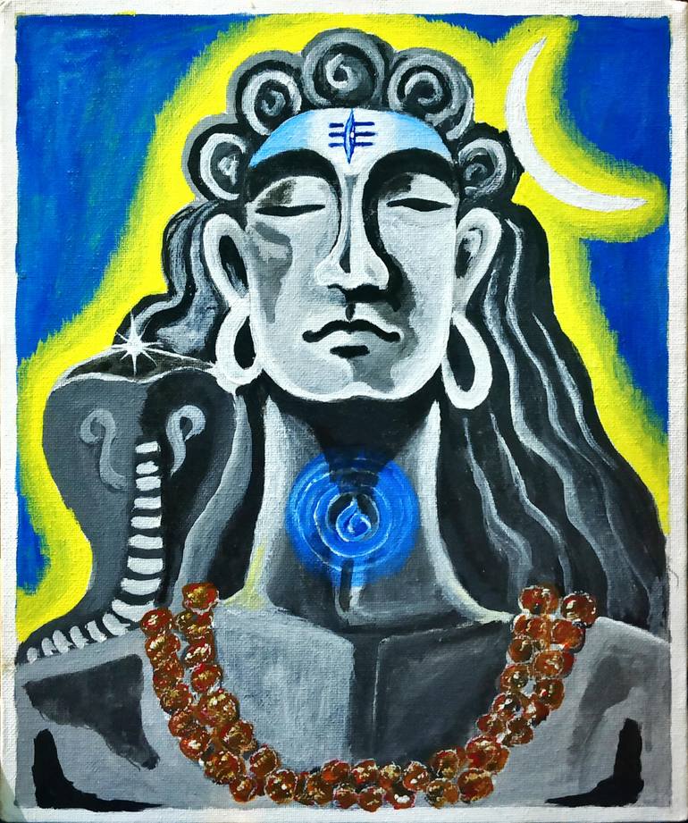 Original Abstract Expressionism Classical Mythology Painting by Kishore Bishoi