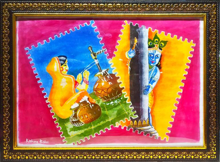 Original Abstract Expressionism Love Painting by Kishore Bishoi