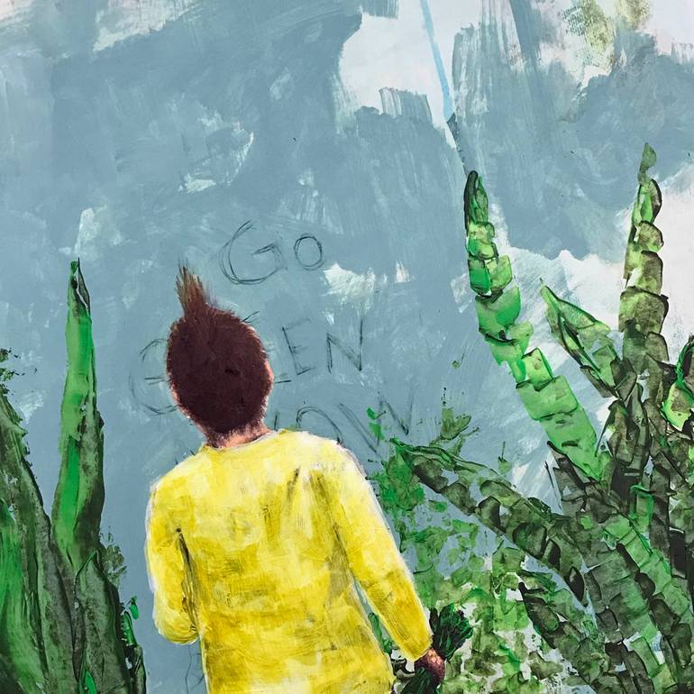 Original Street Art Botanic Mixed Media by Line Marsdal