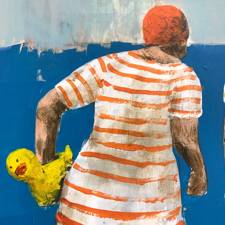 Original Street Art Beach Mixed Media by Line Marsdal