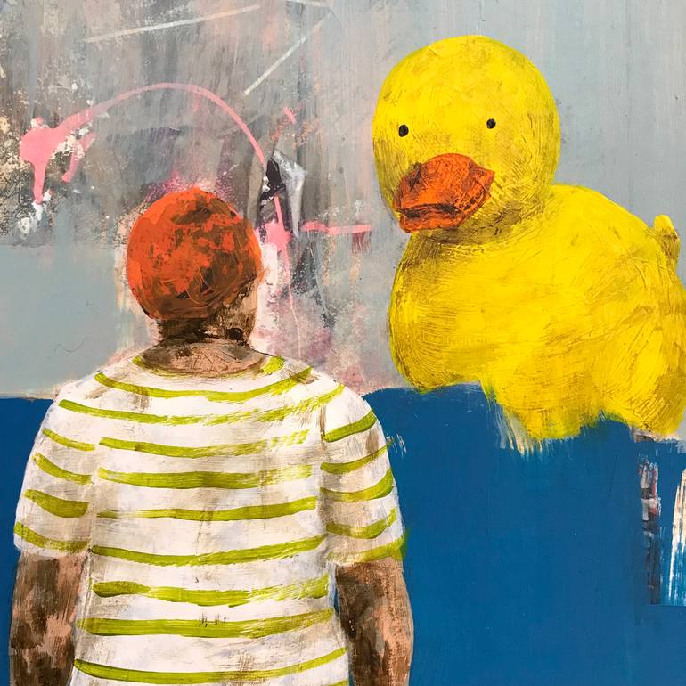 Original Street Art Beach Mixed Media by Line Marsdal