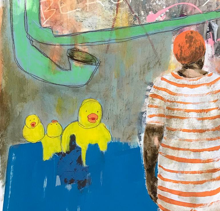 Original Street Art Beach Mixed Media by Line Marsdal