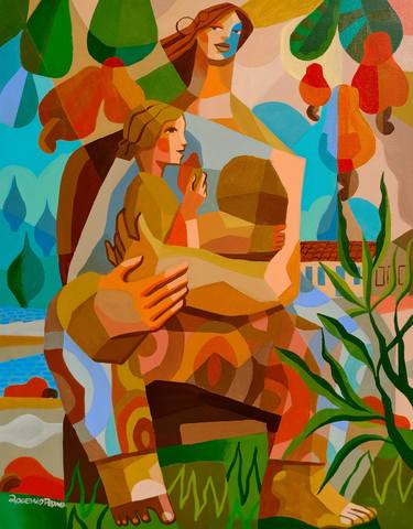 Original Cubism People Paintings by ROGERIO PEDRO