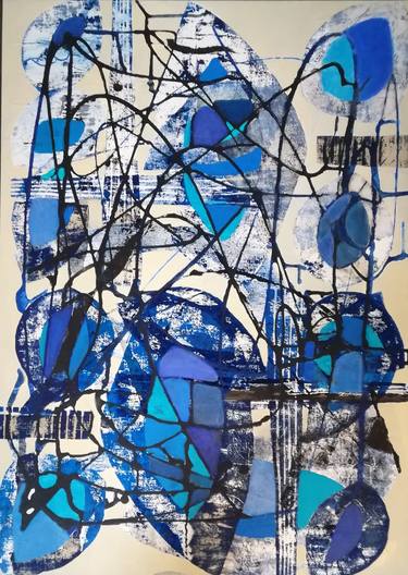 Original Abstract Mixed Media by Marlis G Schill