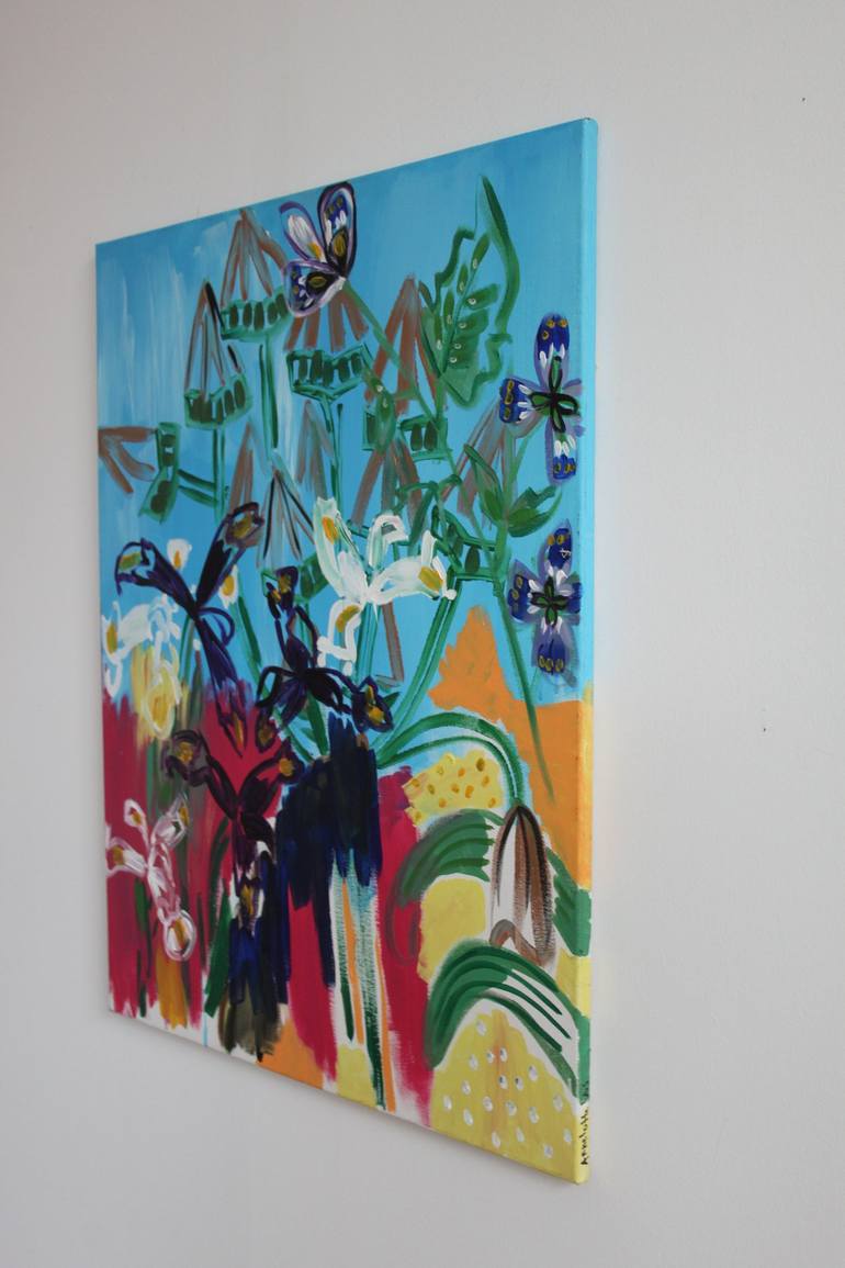 Original Abstract Botanic Painting by Annelotte Vos