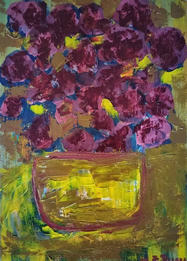 Original Abstract Expressionism Floral Paintings by Marina Zancu