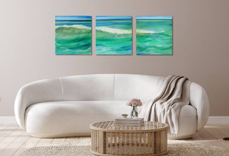 Original Abstract Seascape Painting by Avril Haubrich