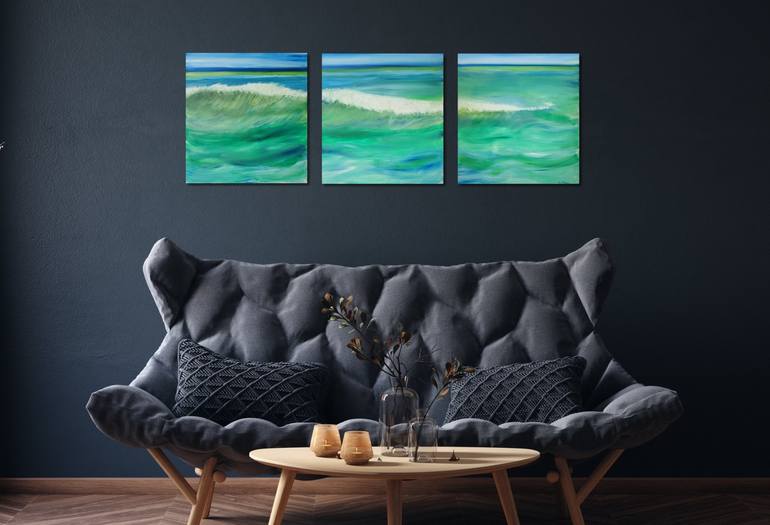 Original Abstract Seascape Painting by Avril Haubrich