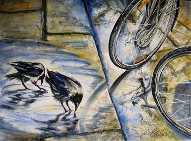 Original Bicycle Paintings by Oksana Gordijko