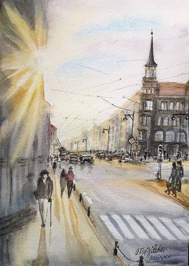 Wroclaw Poland Sunny morning street thumb