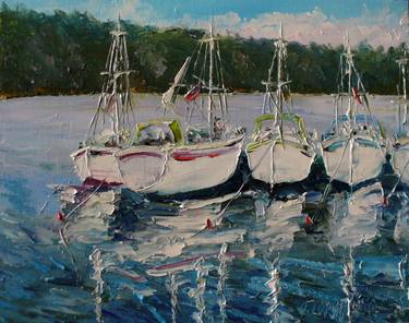 Original Sailboat Paintings by Oksana Gordijko