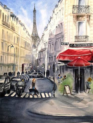 Original Impressionism Cities Paintings by Oksana Gordijko