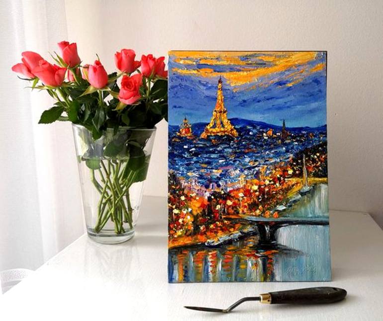 Original Impressionism Cities Painting by Oksana Gordijko