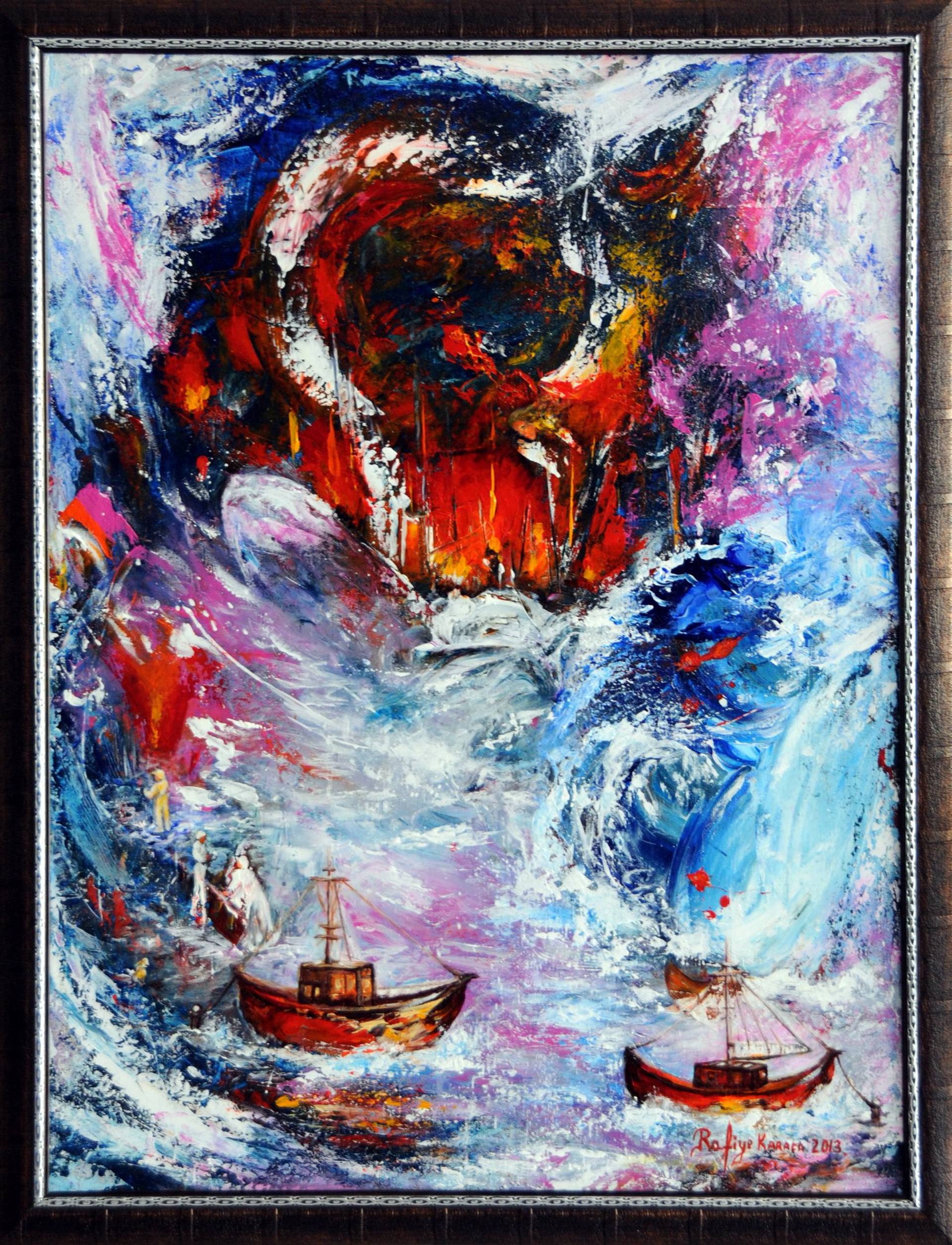 Arayış 80*60-Tuval Üzeri Akrilik Boya Painting by Rafiye Karaca