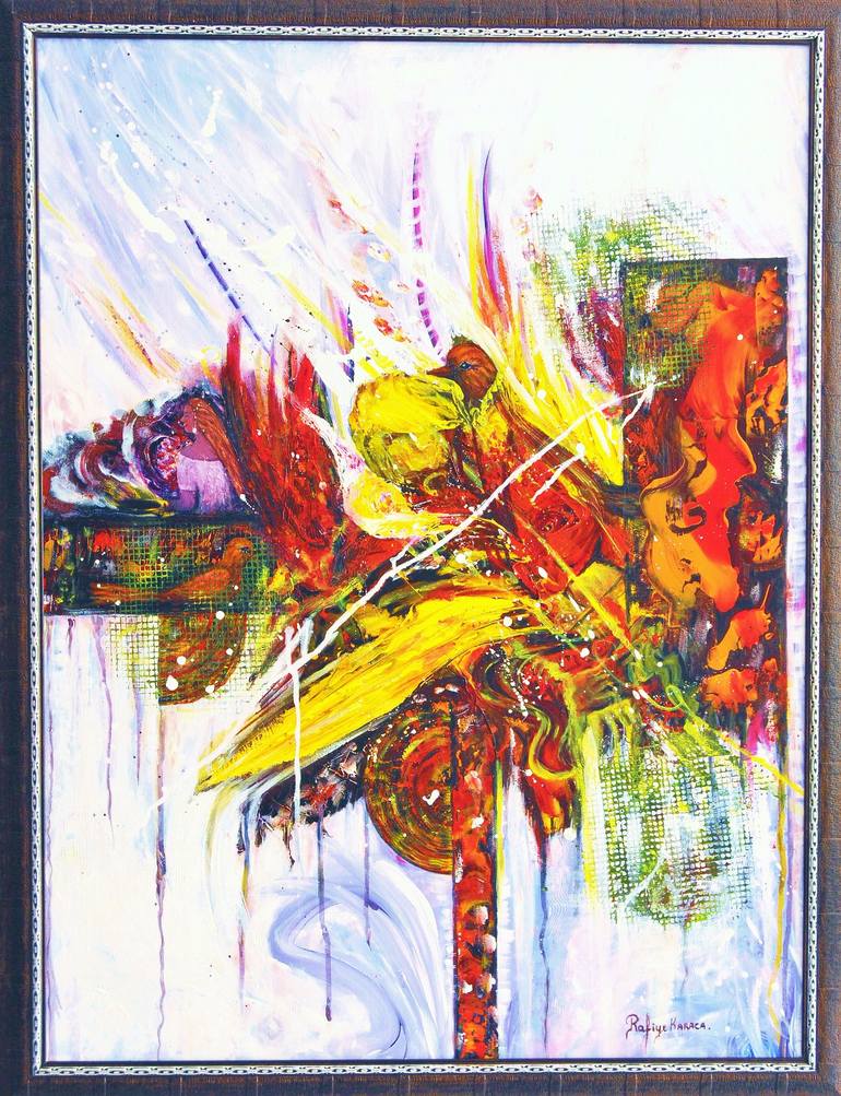 Original Abstract Expressionism Abstract Paintings by Rafiye Karaca