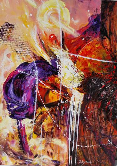 Original Abstract Expressionism Abstract Paintings by Rafiye Karaca