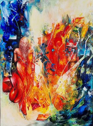 Original Abstract Expressionism Abstract Paintings by Rafiye Karaca
