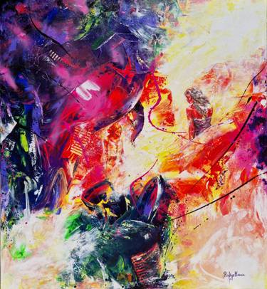 Original Abstract Expressionism Abstract Painting by Rafiye Karaca