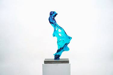 Aqua Lucis Transparent Blue Resin Sculpture thumb