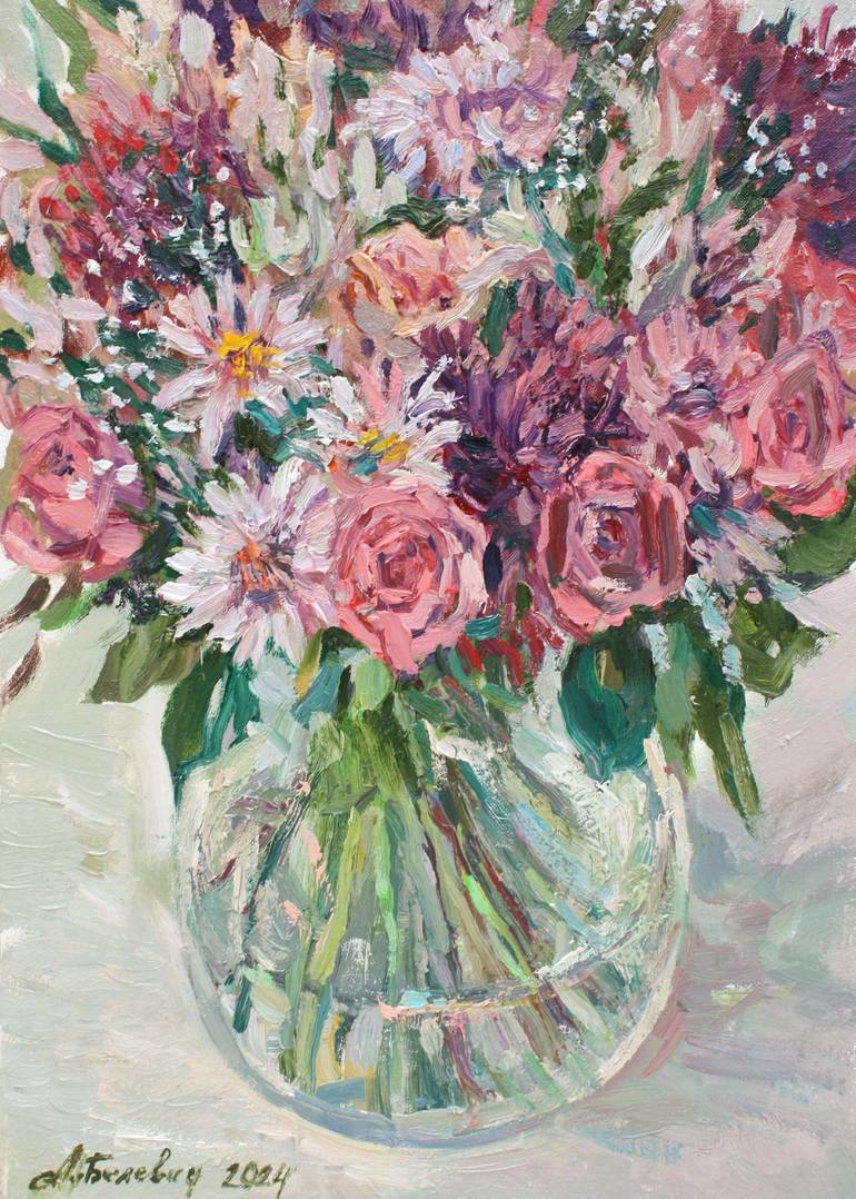Bouquet In A Vase Painting by Andrey Belevich | Saatchi Art India