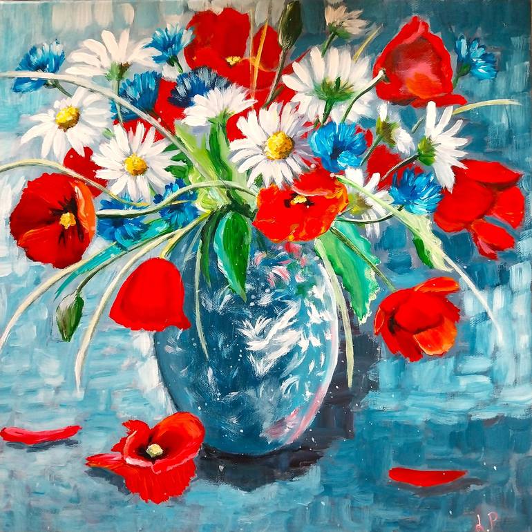 Original Abstract Floral Paintings by Larisa Pires