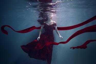 Woman in Red, Underwater thumb