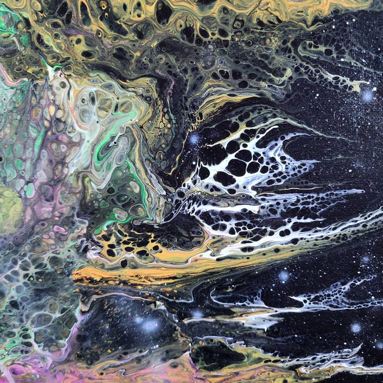 Original Abstract Outer Space Painting by Marilyn Curtis