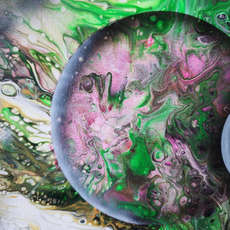 Original Abstract Outer Space Painting by Marilyn Curtis