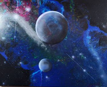 Original Abstract Outer Space Paintings by Marilyn Curtis