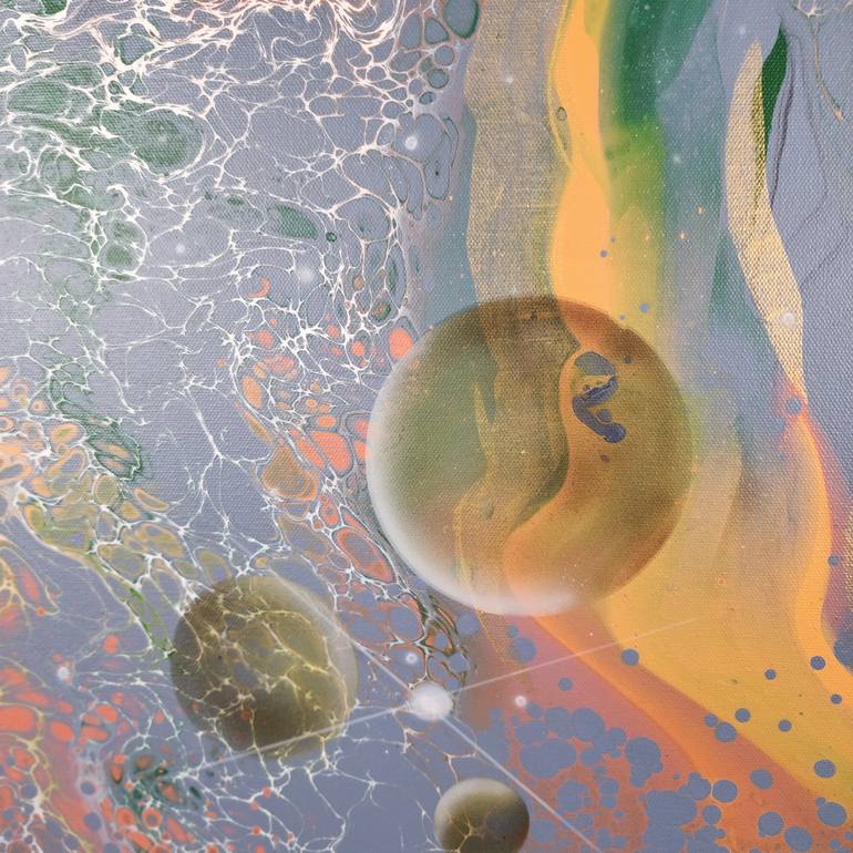 Original Abstract Expressionism Outer Space Painting by Marilyn Curtis