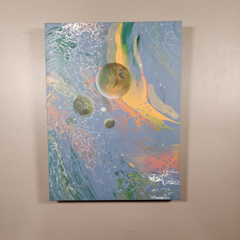 Original Abstract Expressionism Outer Space Painting by Marilyn Curtis