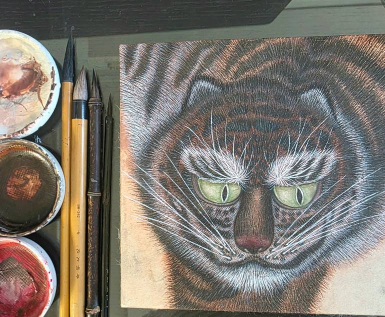 Original Folk Animal Painting by Min Jung Kim