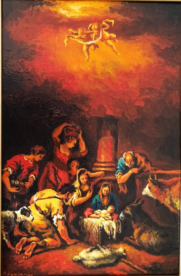 Original Religion Painting by Aram Hambaryan  Figurative Art on Canvas  ARAM HAMBARYAN HOLLY BAPTIST PAINTING