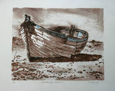 Original Figurative Boat Printmaking by Peg Morris
