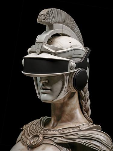 Athena statue with mixed reality headset thumb