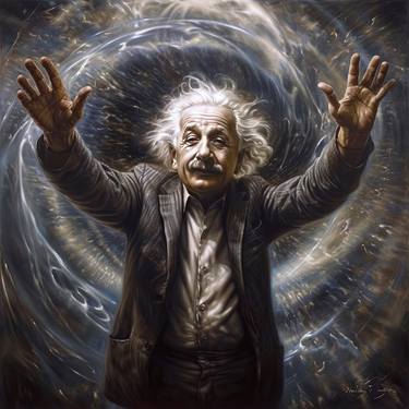 Einstein is happy to experience a gravitational wave thumb