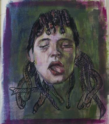 Original Expressionism Women Painting by Alejandro Zaragoza